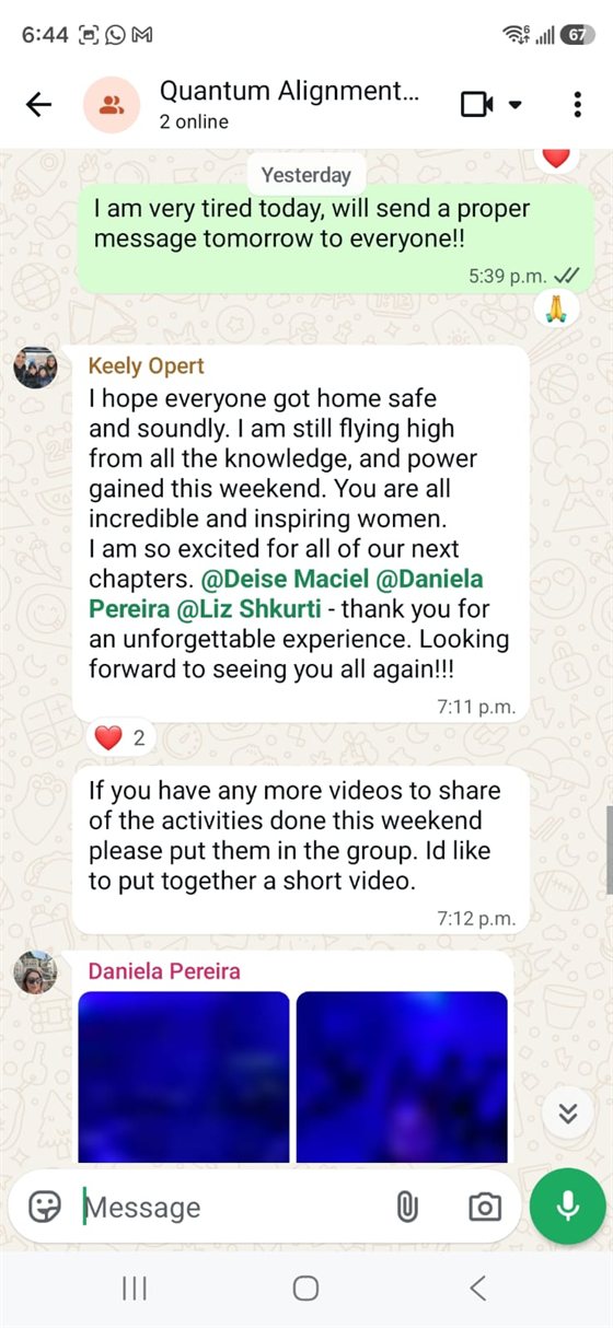 WhatsApp testimonial screenshot one